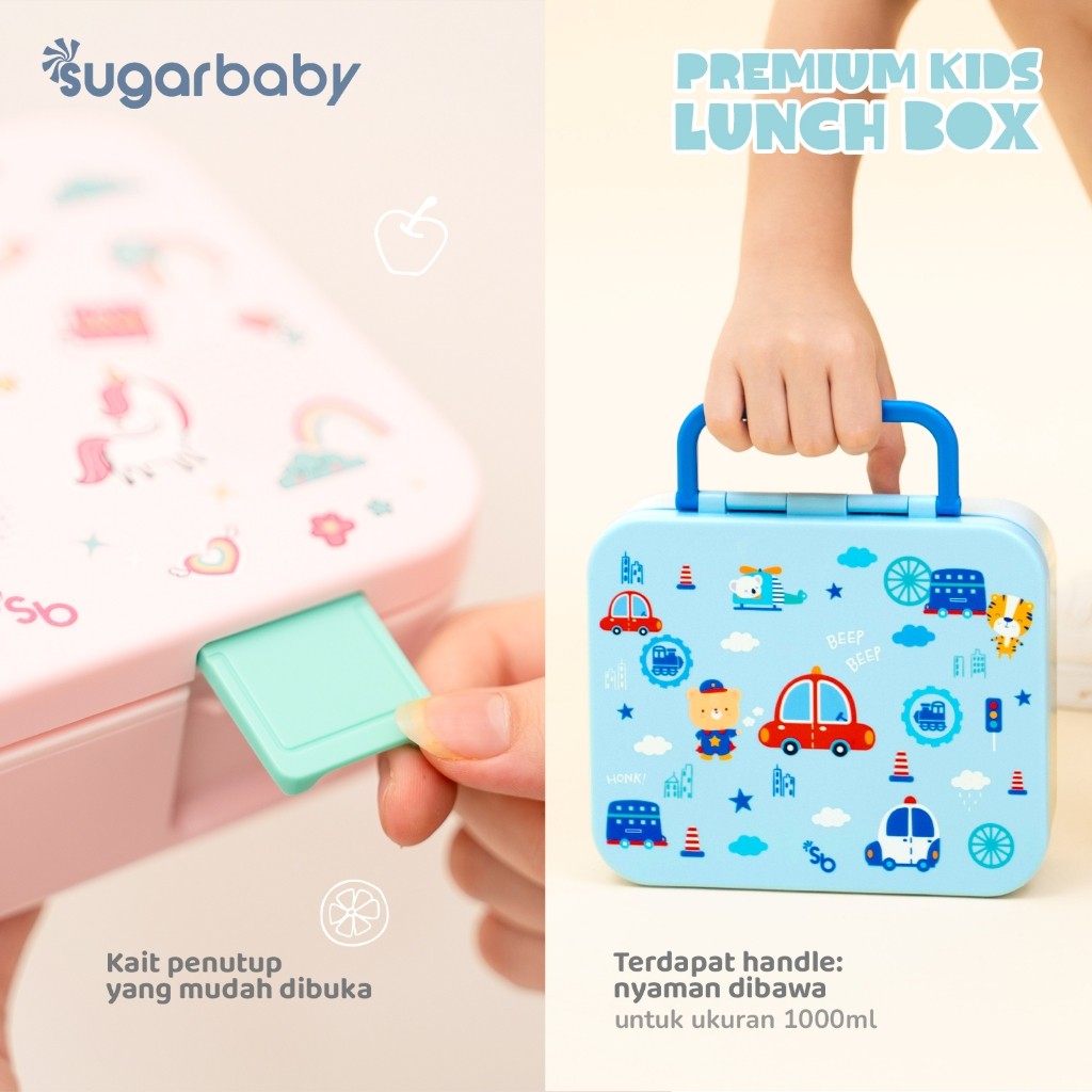 Sugarbaby Premium Kids Lunch Box/Kotak Bekal/Kotak Makan Anak BPA Free
