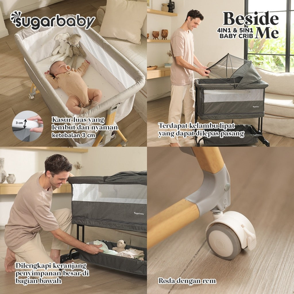 Sugarbaby Sugar Baby Baby Crib 4in1 & 5in1/Tempat Tidur Bayi/Ranjang Tidur Bayi/Box Tidur Anak