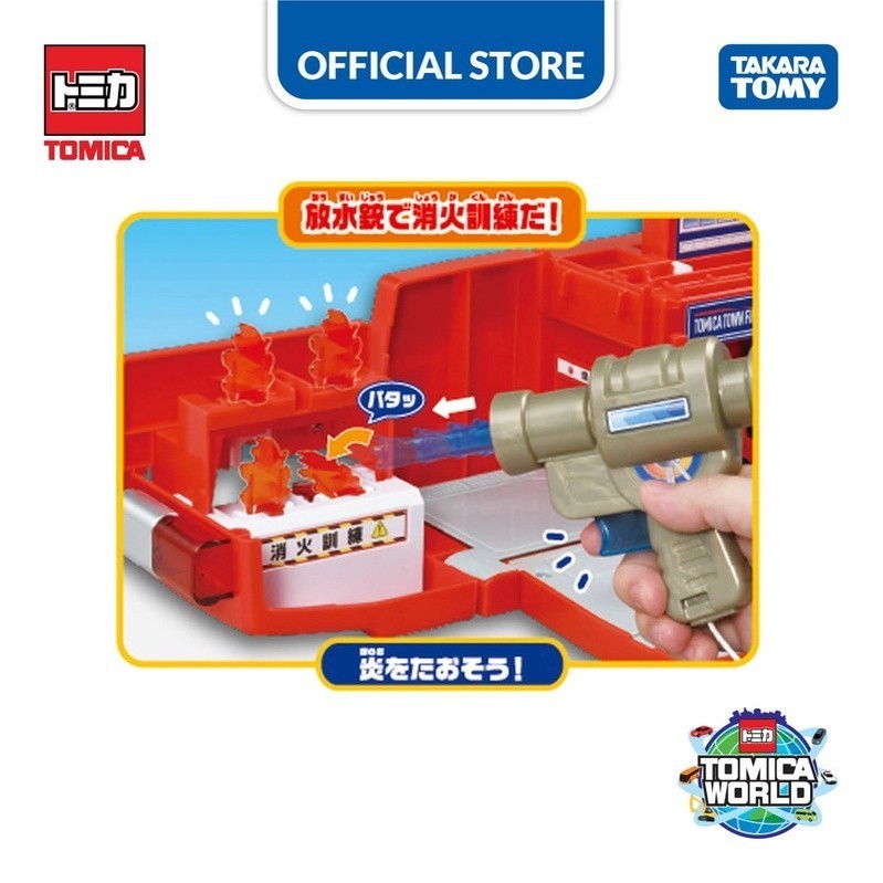 Tomica World Transform! Fire Truck - Fire Station