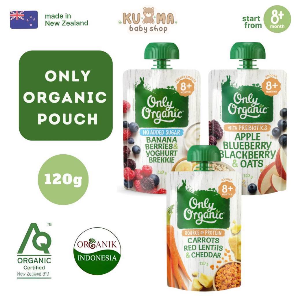 Only Organic Pouch 8m+ 120gr Bubur Bayi Siap Saji
