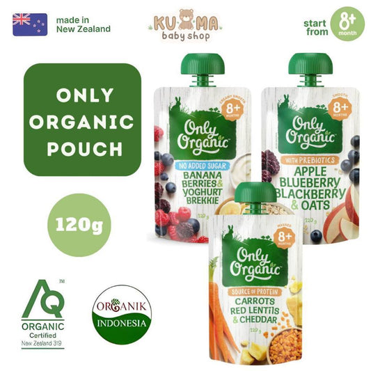 Only Organic Pouch 8m+ 120gr Bubur Bayi Siap Saji