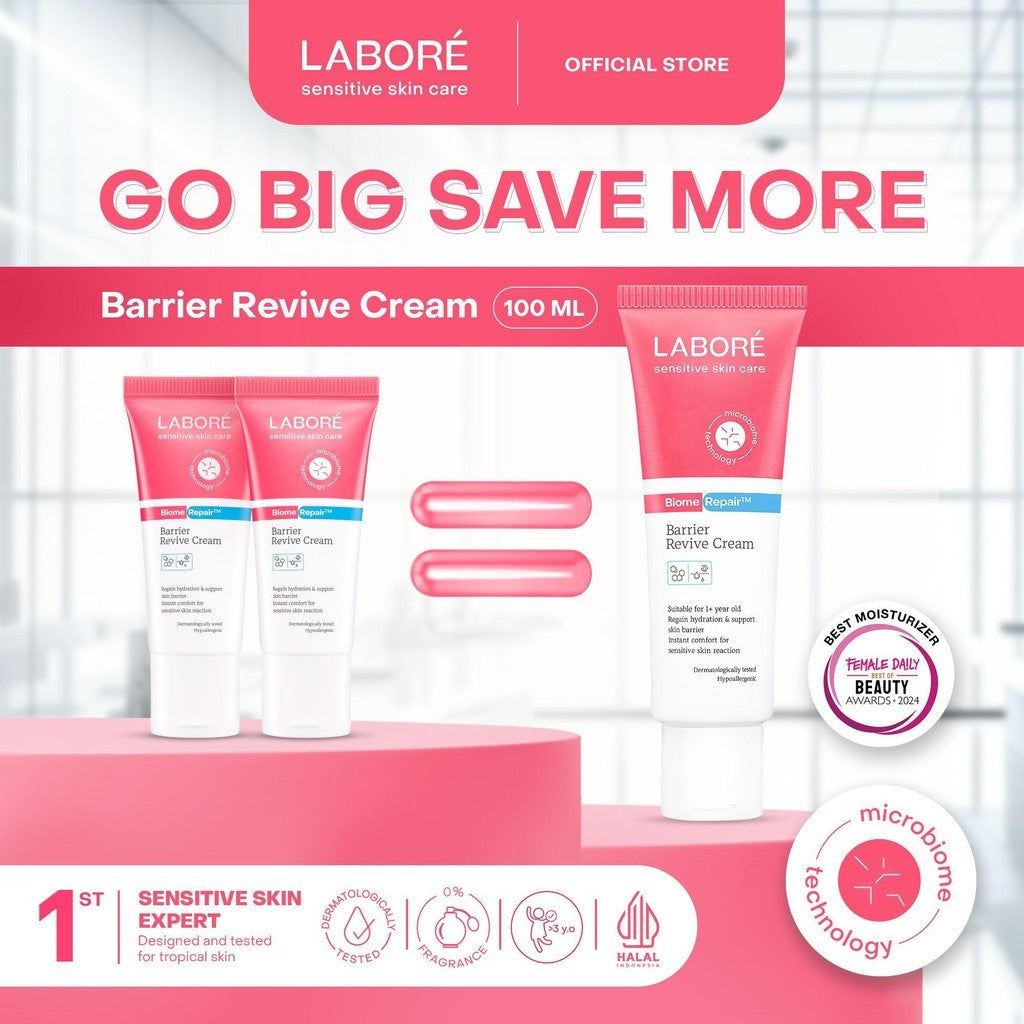 [DERMALAB REVOLUTIONAIRE] Labore Sensitive Skin Care BiomeRepair Barrier Revive Cream 50 ml - Moisturizer - Melembabkan Kulit - Pelembab Wajah - Perawatan Kulit Expert Ekspert - Facial - Day Cream Night Cream BPOM - Skincare Best Seller - Skincare Viral