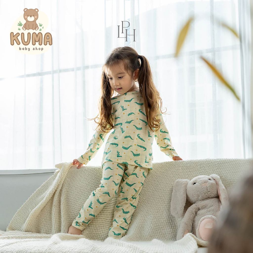 Little Palmerhaus - Little Wear Shoulder Button Long Set (Setelan Anak Lengan Panjang) 36.0