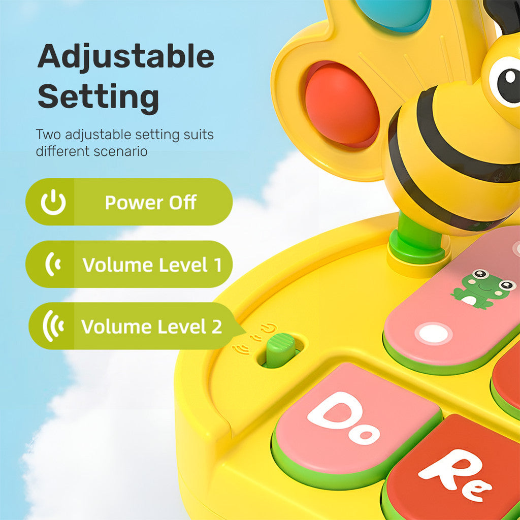 Sakumini Mainan Edukasi Piano 4 Mode Musik Lampu Musical Light Up Anak Bayi