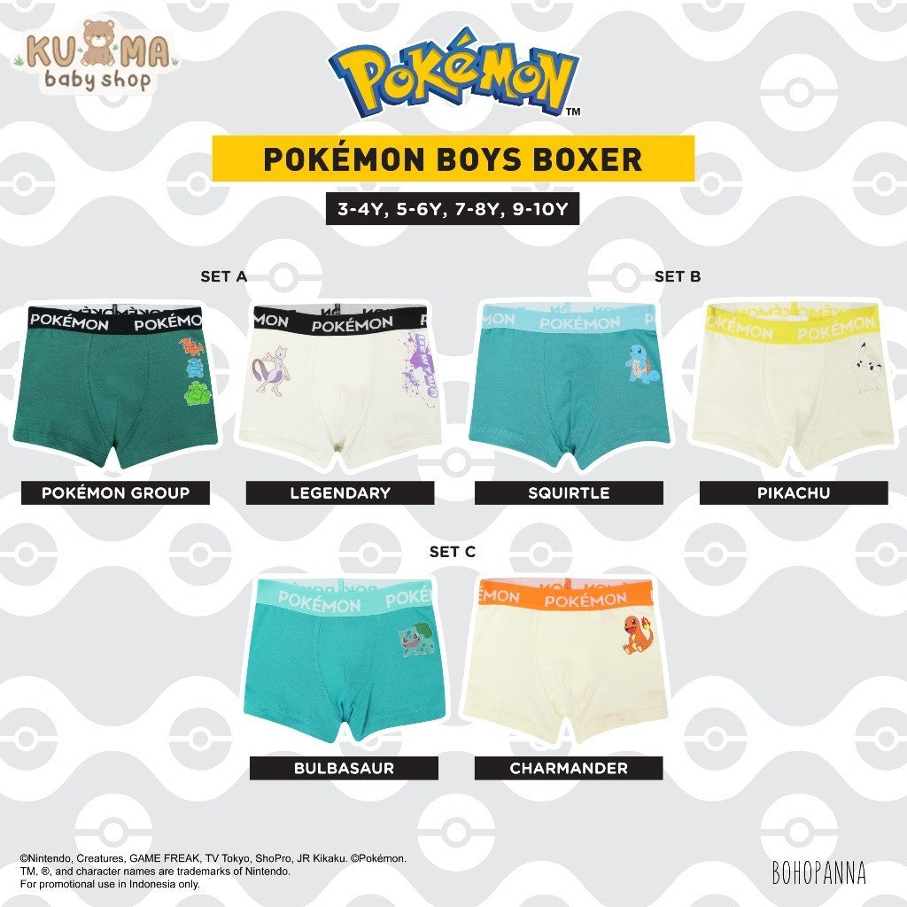 BOHOPANNA | POKÉMON - BOYS BOXER SET - Boxer Anak - Inner Short