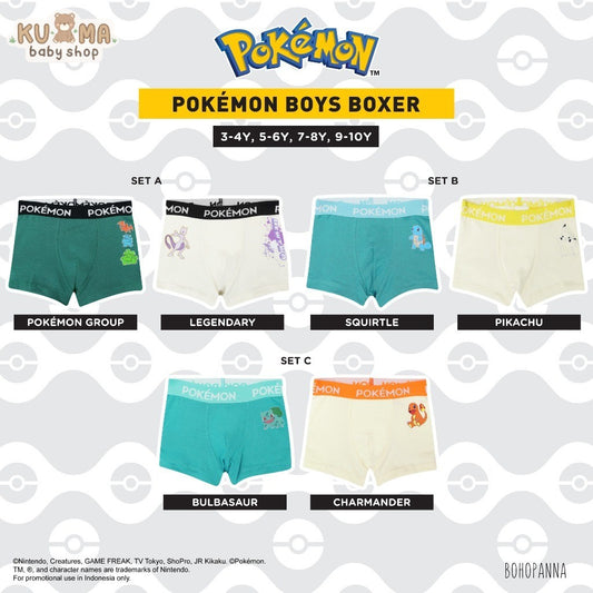 BOHOPANNA | POKÉMON - BOYS BOXER SET - Boxer Anak - Inner Short