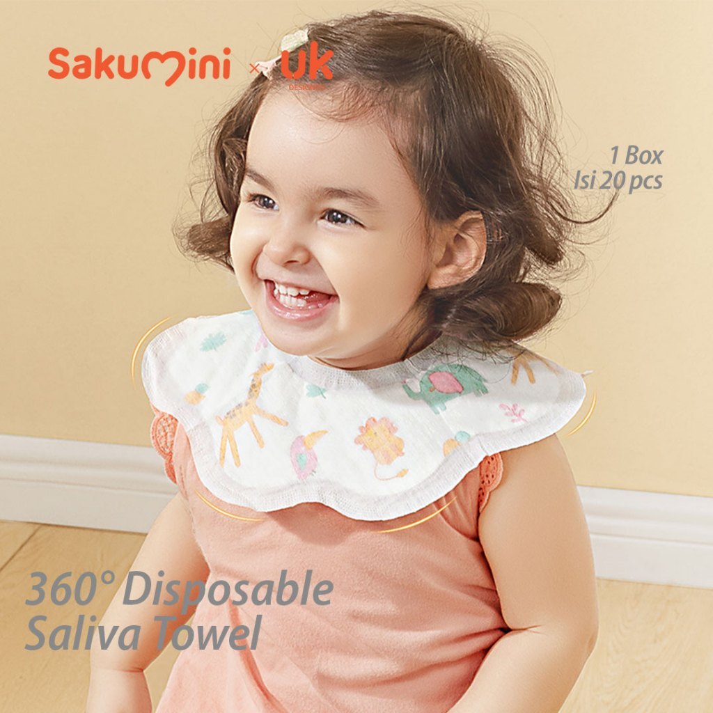 Sakumini Disposable Slabber Saliva Towel Handuk Celemek Tatakan Air Liur Anak