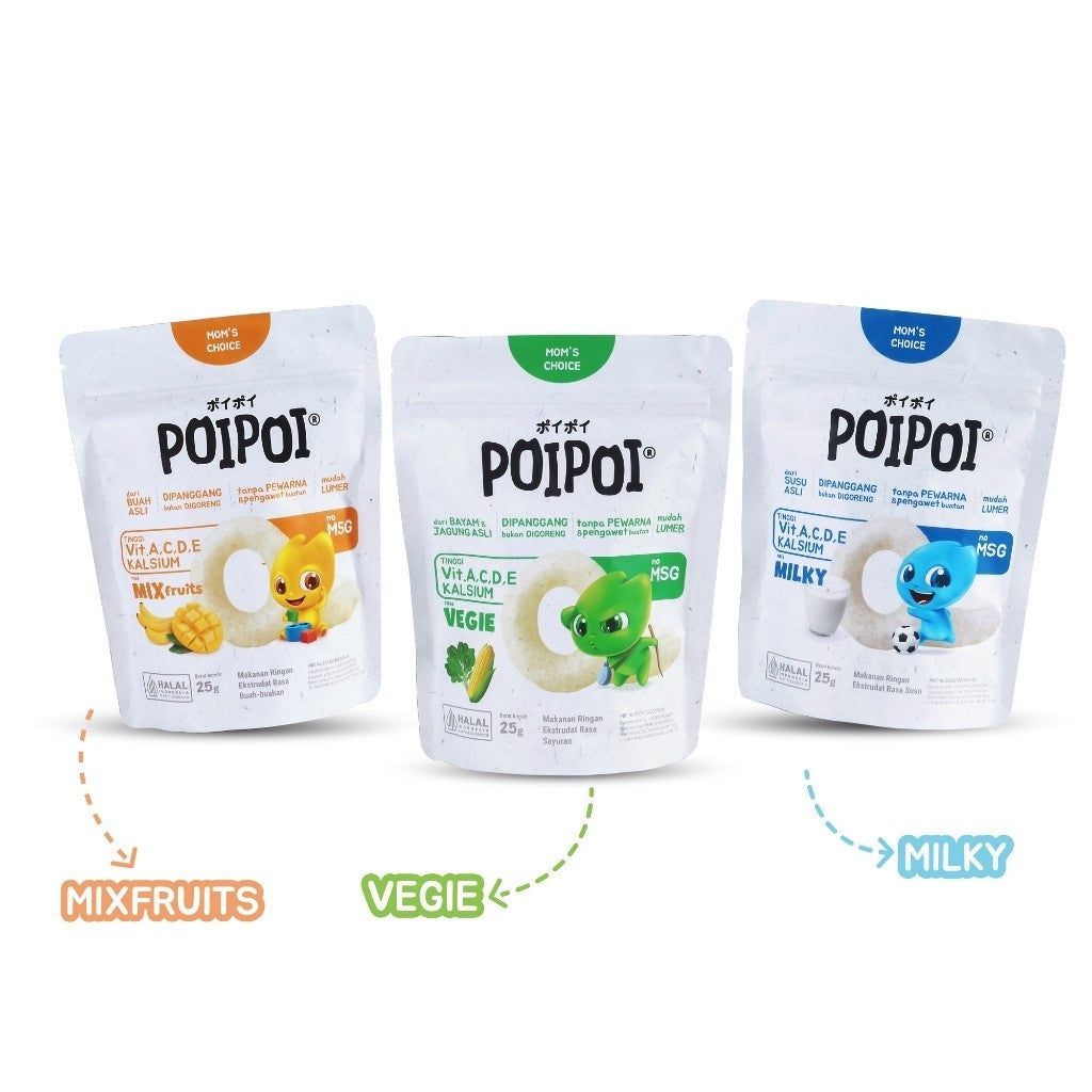 POIPOI Puff Snack Makanan Ringan Cemilan Bayi Sehat 25g