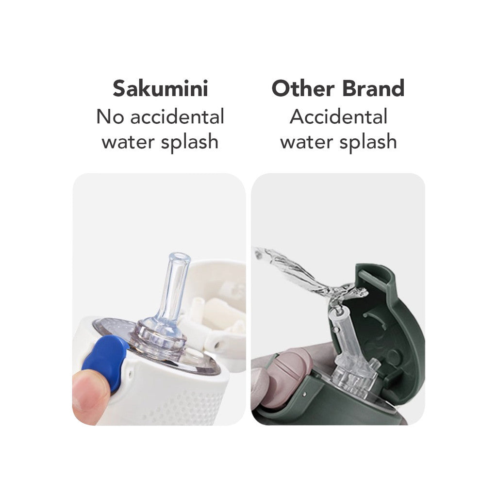 Sakumini Botol Minum Sedotan Termos Stainless Steel Straw Sippy Cup Anak 280ml