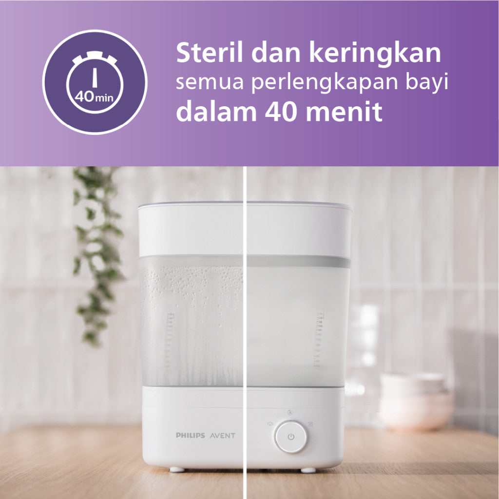 Philips Avent | Sterilizer & Dryer | Alat Steril & Pengering Peralatan Bayi | Terbukti Hilangkan 99,9% Kuman | SCF293/00