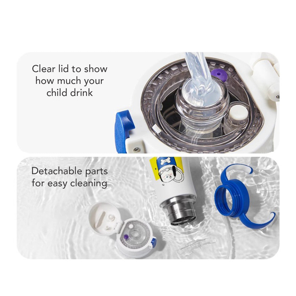 Sakumini Botol Minum Sedotan Termos Stainless Steel Straw Sippy Cup Anak 280ml