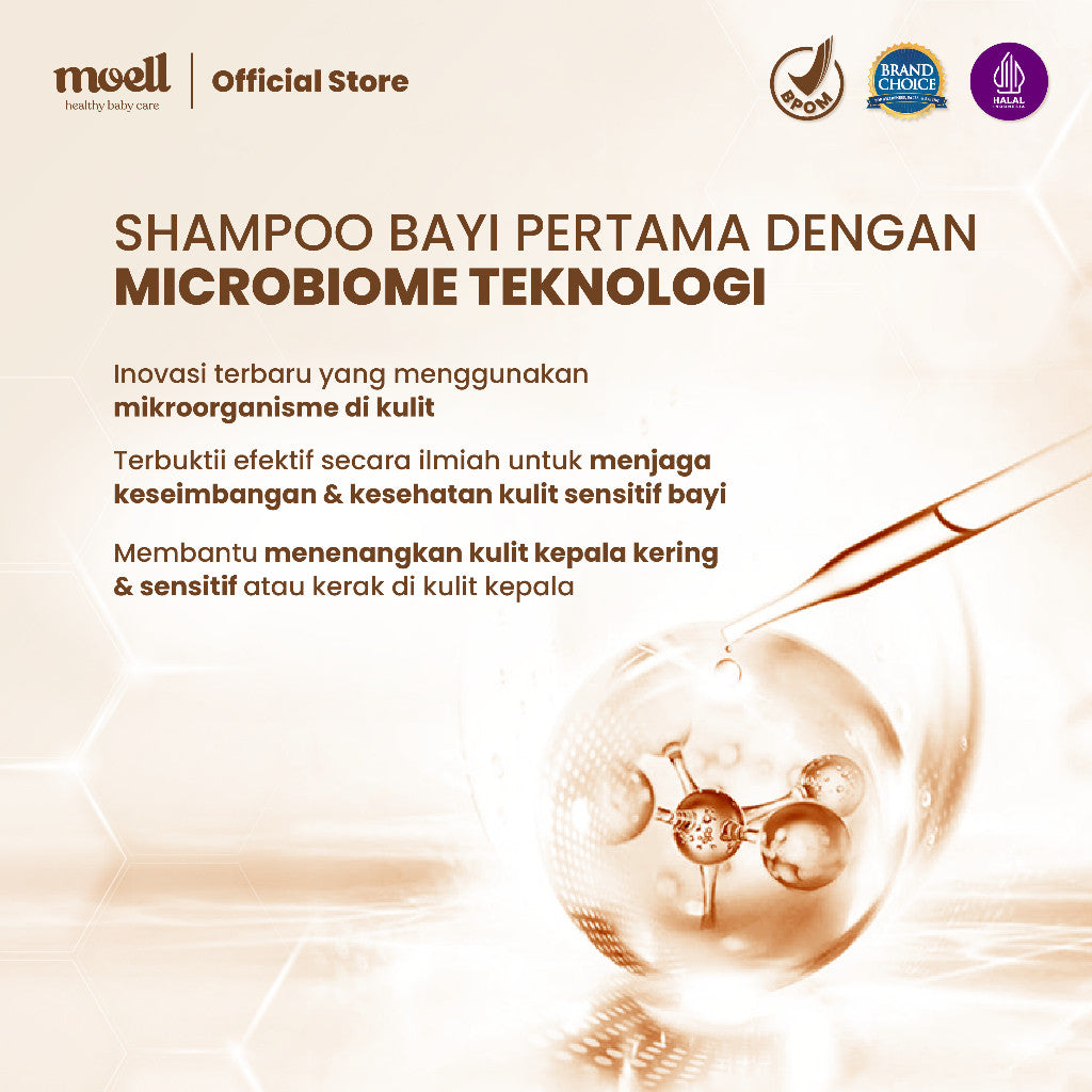 Moell Gentle Shampoo Kemasan Refill 500gr- Sampo Bayi Anak Dengan Calendula Oil - Kulit Kepala Sensitif & Iritasi - Tanpa SLS & Alkohol - Tidak Perih Di Mata - Menumbuhkan & Melebatkan Rambut - Skincare Bayi Newborn - Skincare Anak Formulasi Dokter