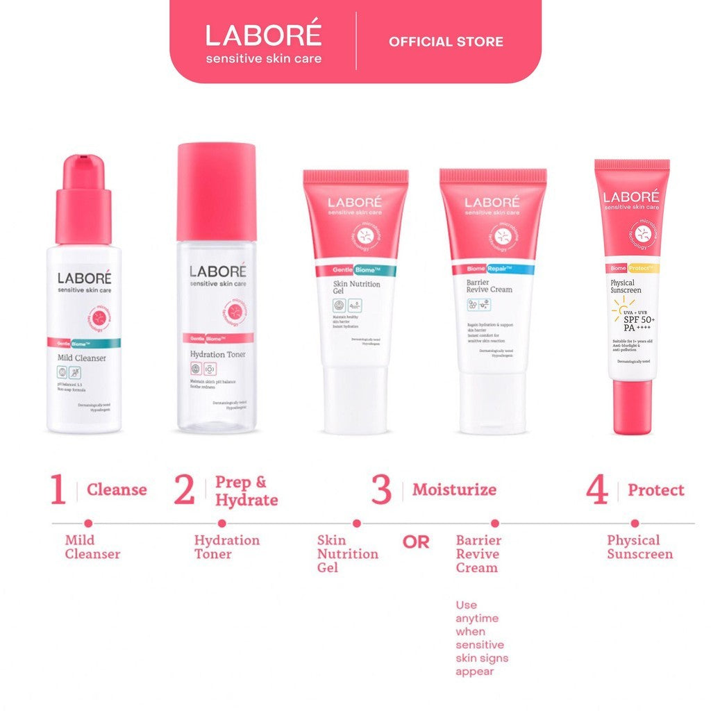 Labore Physical Sunscreen SPF 50 PA++++ Travel Size 10ml - Mineral Sunscreen Wajah Non-Comedogenic untuk Perlindungan dari Sinar UVA dan UVB