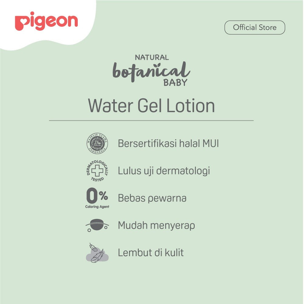 PIGEON Botanical Baby Water Gel Lotion 240Ml | Skincare Krim Pelembab Kulit Bayi dengan Bahan Alami
