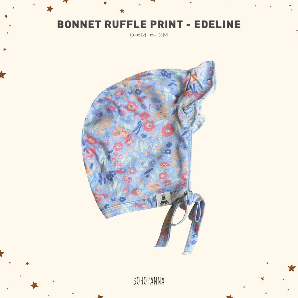 BOHOPANNA - BONNET RUFFLE PRINT 3.0 - TOPI BAYI