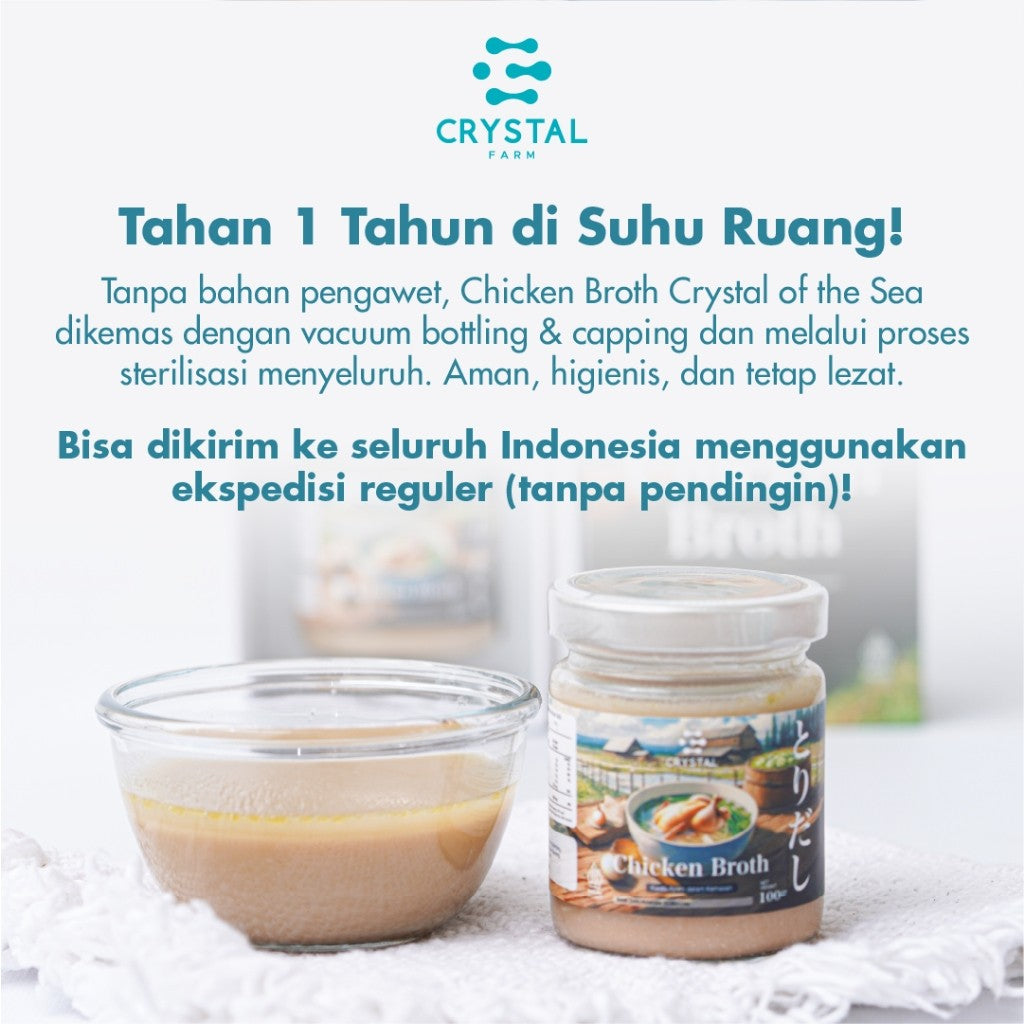 Crystal of The Sea | Chicken Broth (100gr) / Kaldu Ayam Kampung Chicken Bone Broth / Kaldu MPASI Natural / Kaldu Non MSG Sehat / Kaldu tinggi protein Kaldu imun immune booster