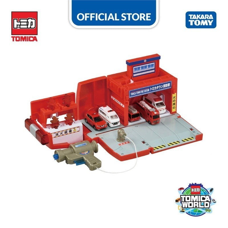Tomica World Transform! Fire Truck - Fire Station
