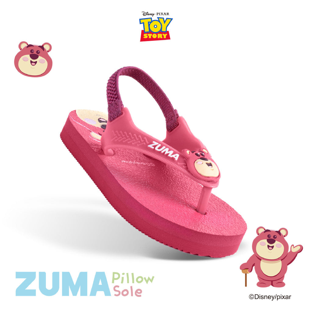 Lotso Zuma Baby Pink Berry, Sandal Jepit Bayi Karet Tali Belakang, Merah Muda