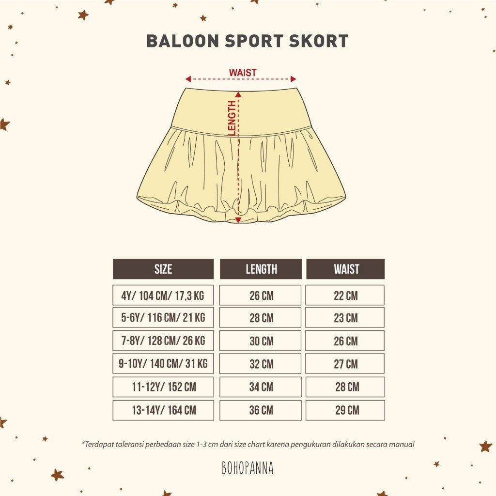 BOHOPANNA - BALOON SPORT SKORT - Celana Rok Sport Anak