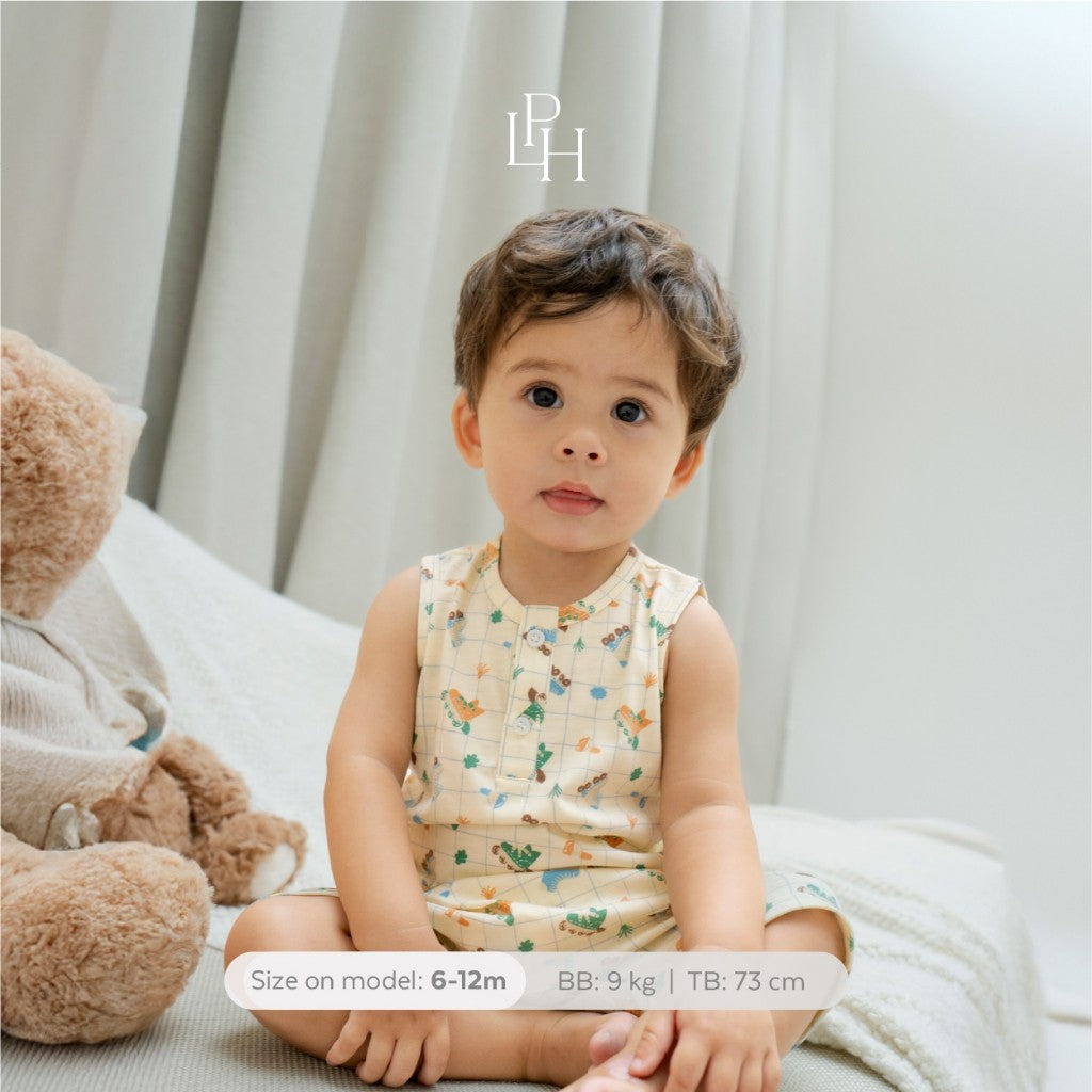 Little Palmerhaus - Little Wear Henley Sleeveless Set (Setelan Bayi Lengan Buntung) 36.0