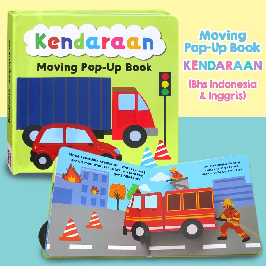 Moving Pop-Up Book Hewan dan Kendaraan [GinukGinuk] Buku Anak