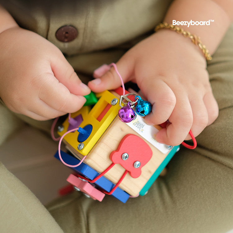 Beezyboard - Busycube Difficult 2 - mainan traveling/mainan papan sibuk/mainan kayu/mainan praktis