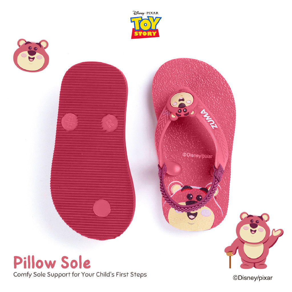 Lotso Zuma Baby Pink Berry, Sandal Jepit Bayi Karet Tali Belakang, Merah Muda