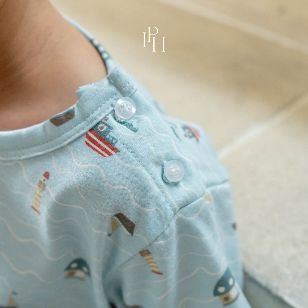 Little Palmerhaus - Little Wear Shoulder Button Short Set (Setelan Anak Lengan Pendek) 36.0