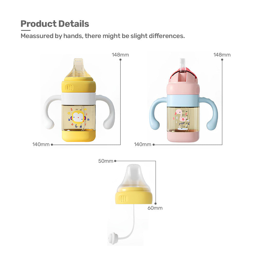 Sakumini Baby Botol Minum Sedotan Training PPSU 240ml Straw Cup
