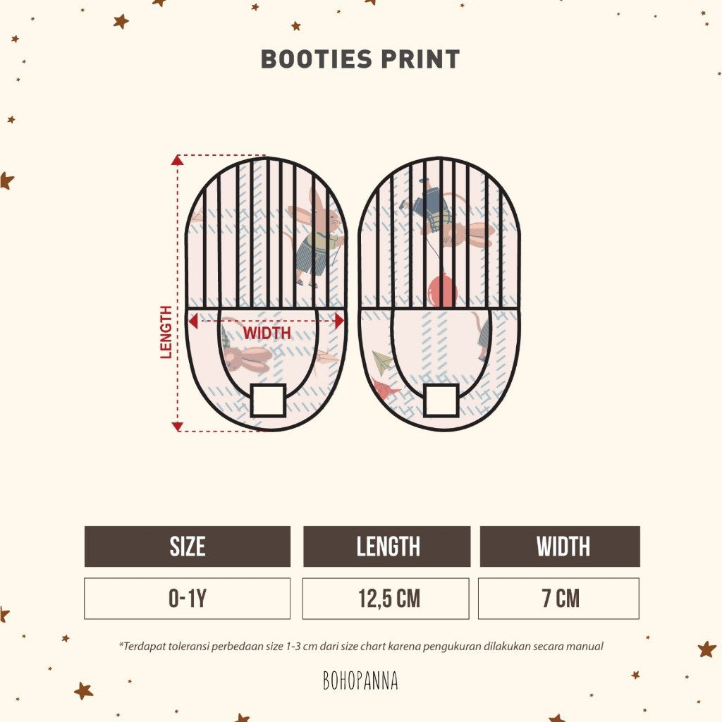 BOHOPANNA - BABY BOOTIES PRINT - KAOS KAKI BAYI 2538