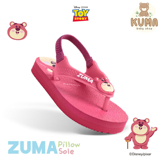 Lotso Zuma Baby Pink Berry, Sandal Jepit Bayi Karet Tali Belakang, Merah Muda