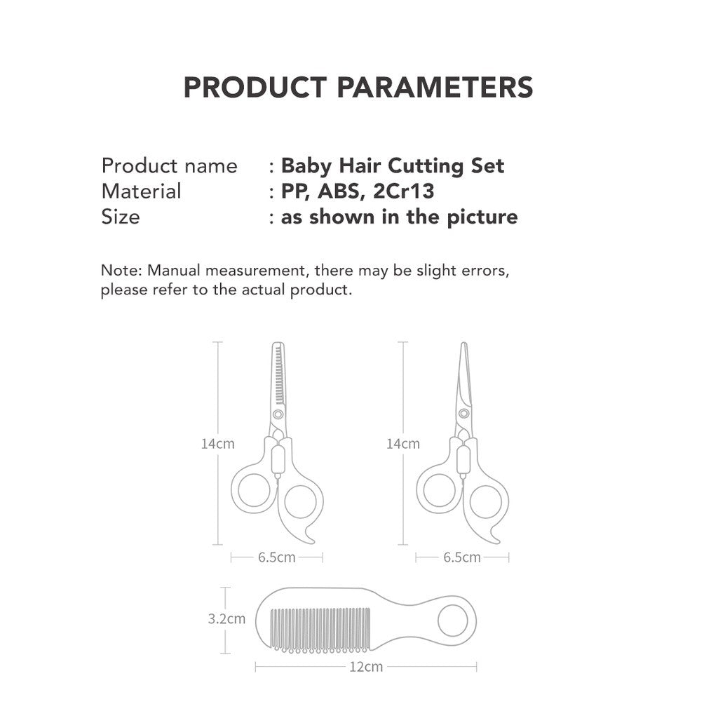 Sakumini Baby Hair Cut Scissors Gunting Potong Rambut Anak Set 3in1