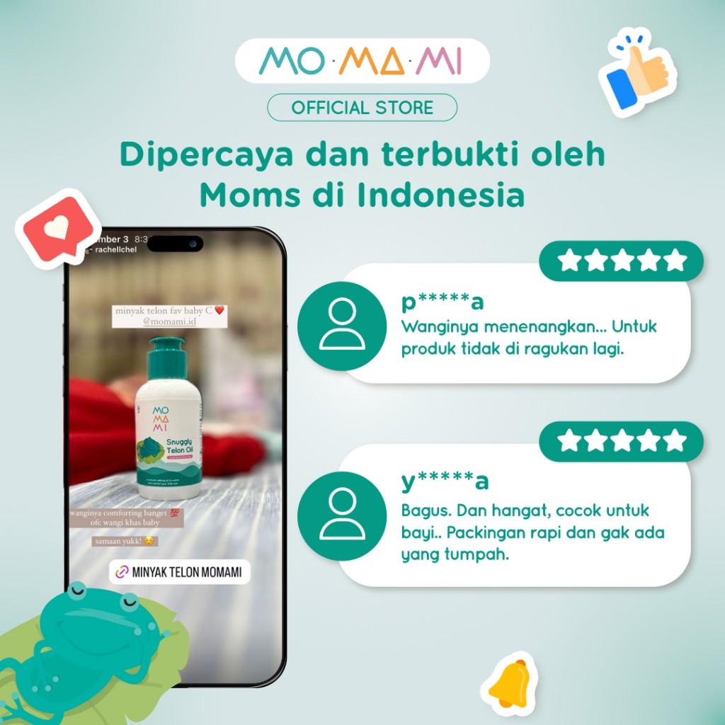 Momami Snuggly Telon Oil 100ml - Minyak Telon dengan Lavender Penghangat Tubuh Bayi - Medicated