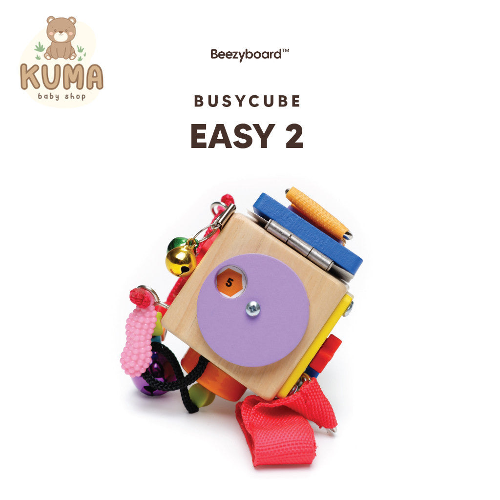 Beezyboard - Busycube Easy 2 - mainan traveling/mainan papan sibuk/mainan kayu/mainan praktis