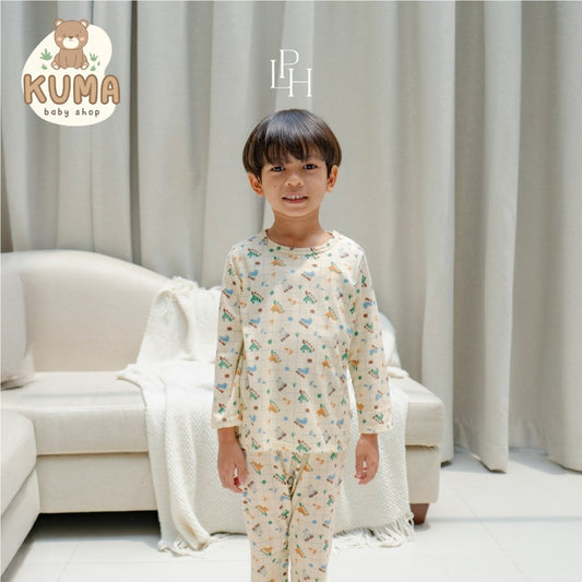 Little Palmerhaus - Little Wear Shoulder Button Long Set (Setelan Anak Lengan Panjang) 37.0