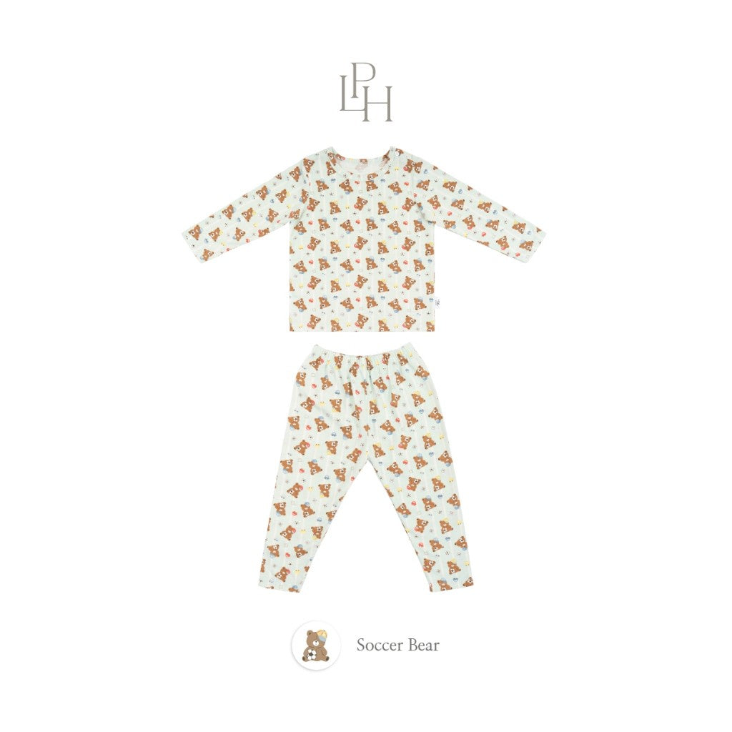 Little Palmerhaus - Little Wear Shoulder Button Long Set (Setelan Anak Lengan Panjang) 37.0