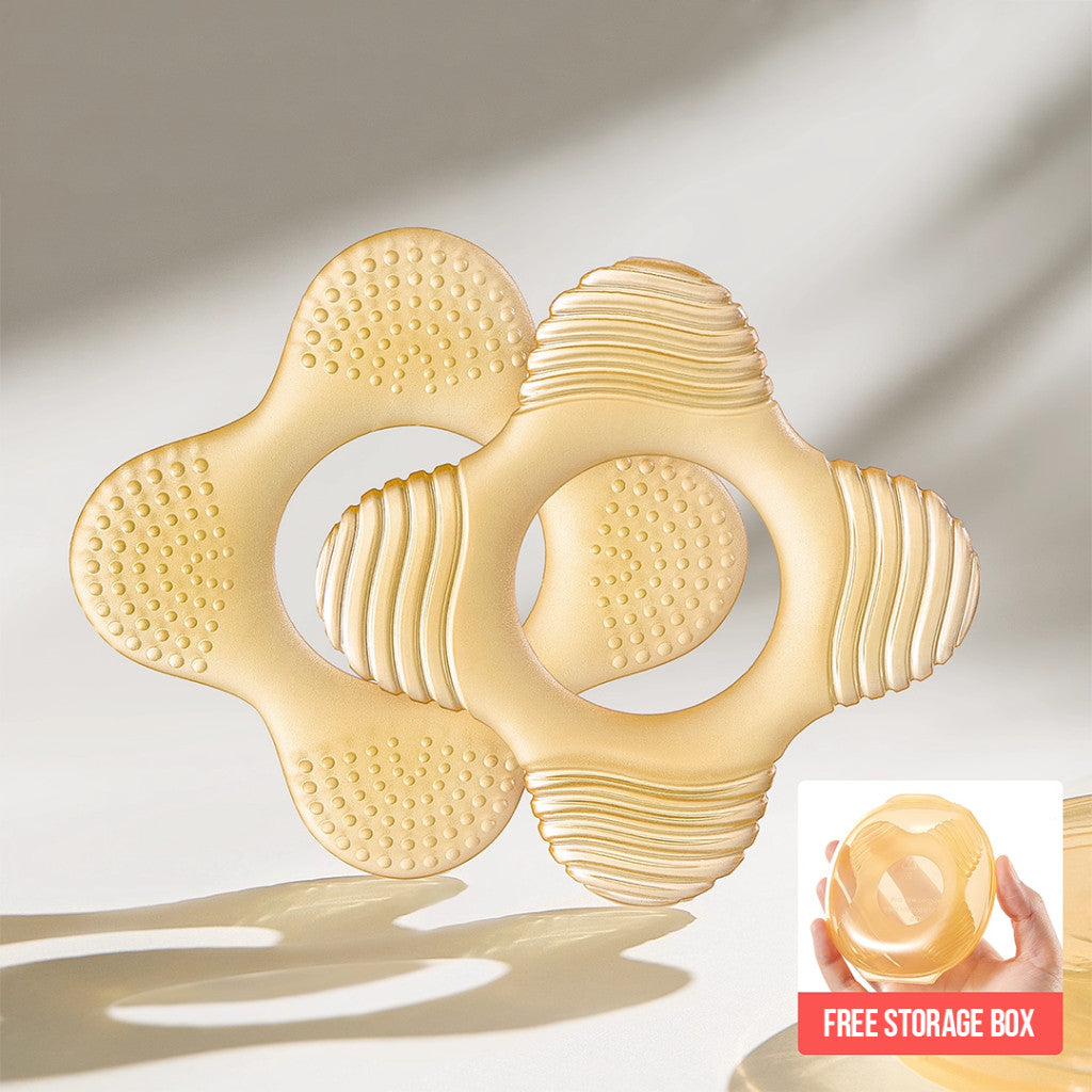 Sakumini Hand Teether Clover Silicone Toy Mainan Empeng Gigitan Bayi BPA Free