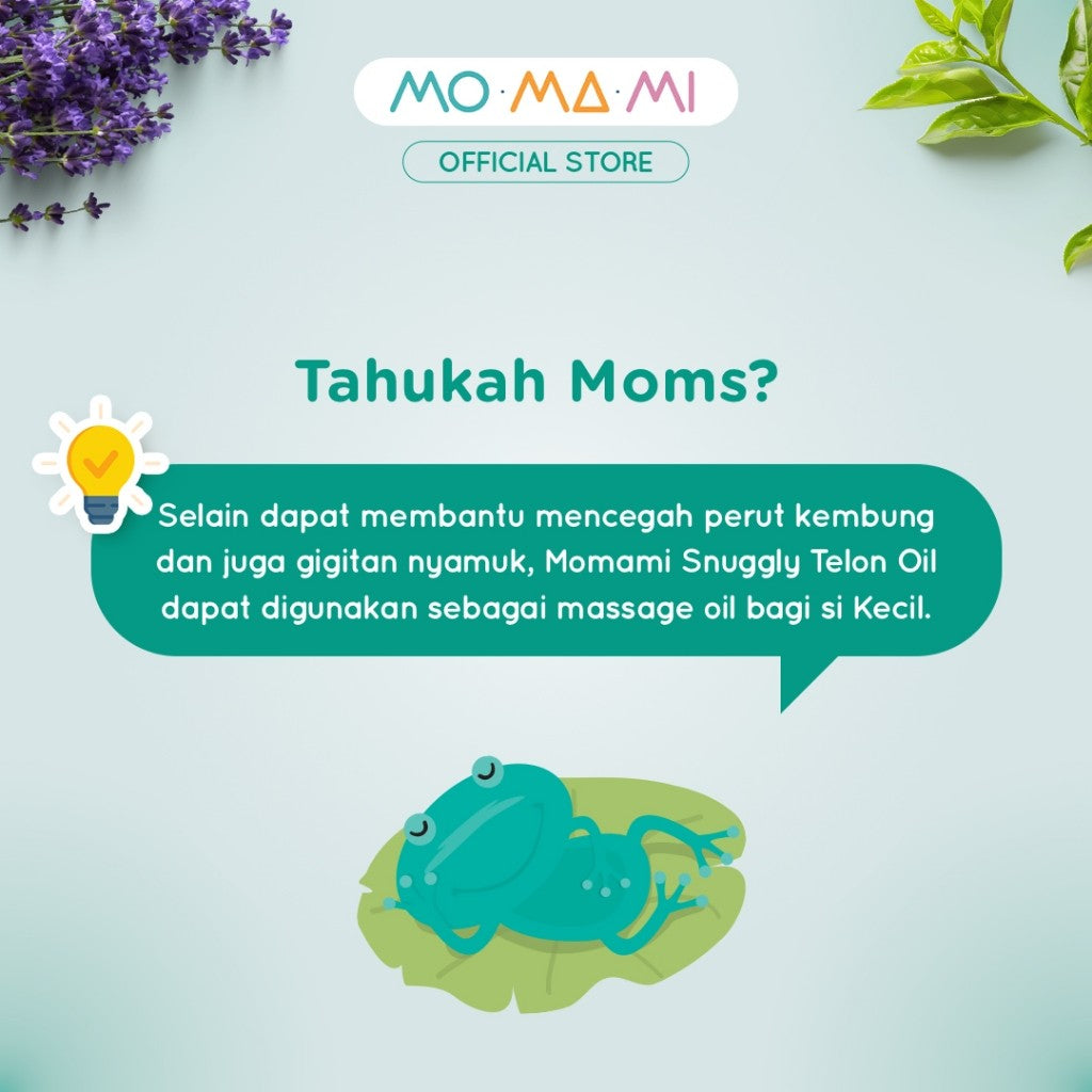 Momami Snuggly Telon Oil 100ml - Minyak Telon dengan Lavender Penghangat Tubuh Bayi - Medicated