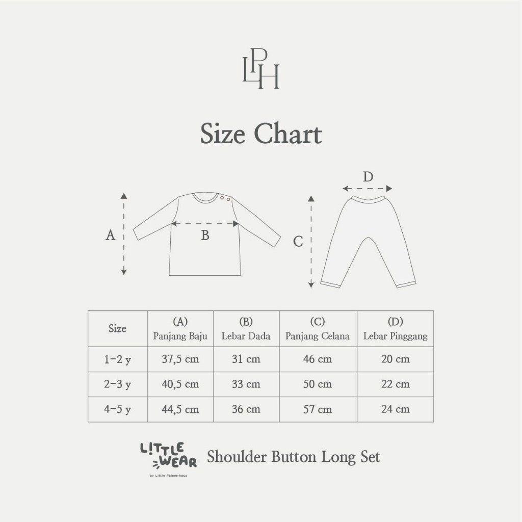 Little Palmerhaus - Little Wear Shoulder Button Long Set (Setelan Anak Lengan Panjang) 37.0