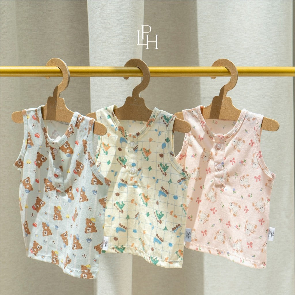 Little Palmerhaus - Little Wear Henley Sleeveless Set (Setelan Bayi Lengan Buntung) 36.0