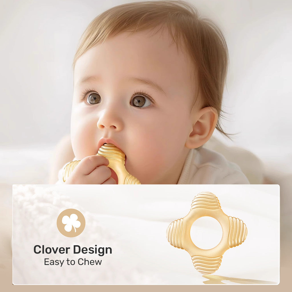 Sakumini Hand Teether Clover Silicone Toy Mainan Empeng Gigitan Bayi BPA Free