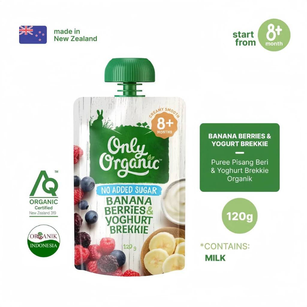 Only Organic Pouch 8m+ 120gr Bubur Bayi Siap Saji
