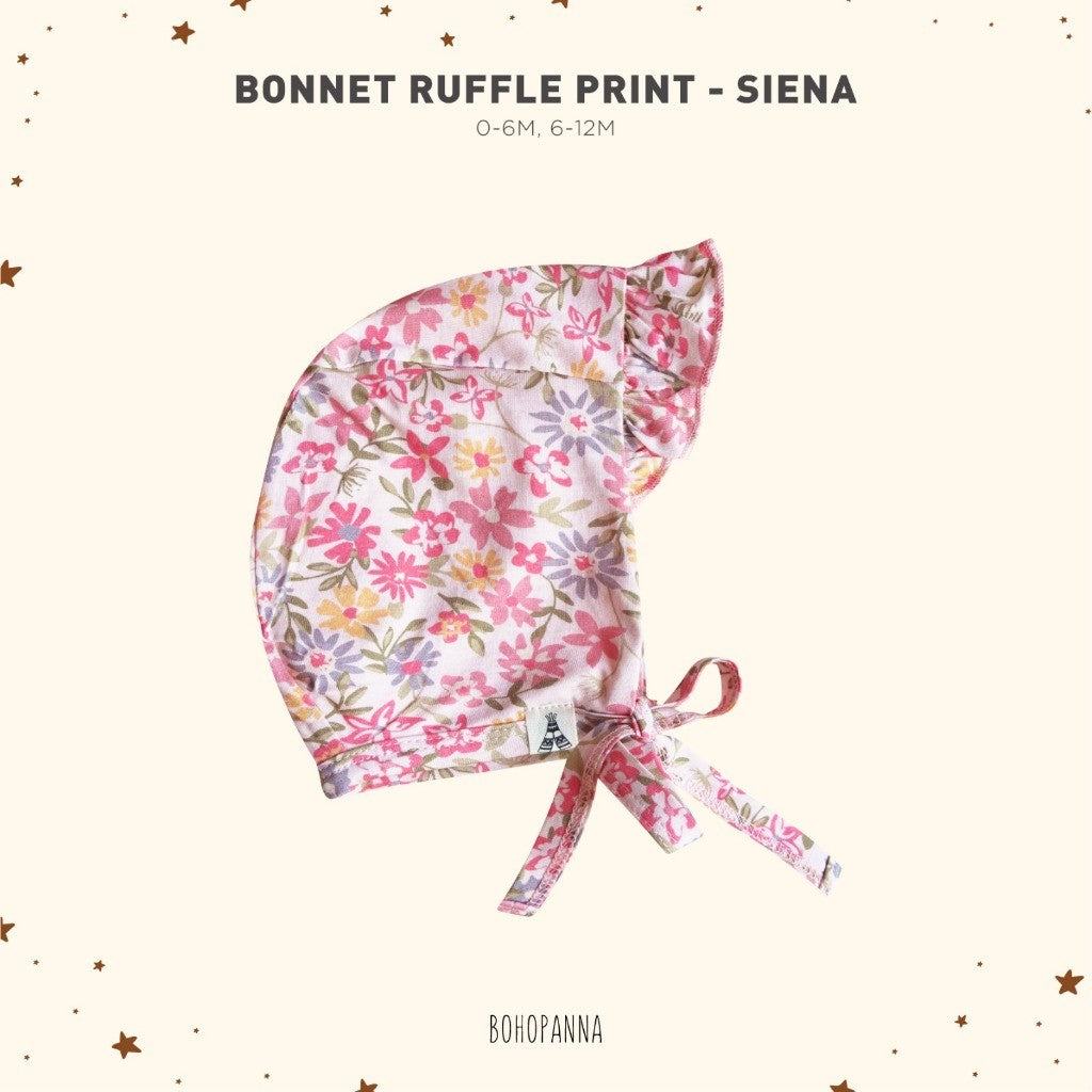 BOHOPANNA - BONNET RUFFLE PRINT 3.0 - TOPI BAYI