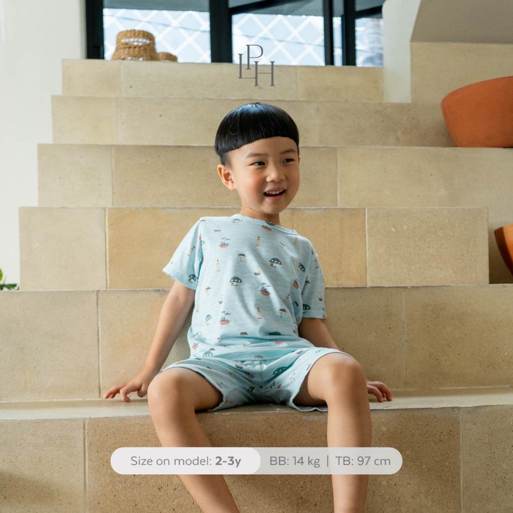 Little Palmerhaus - Little Wear Shoulder Button Short Set (Setelan Anak Lengan Pendek) 36.0