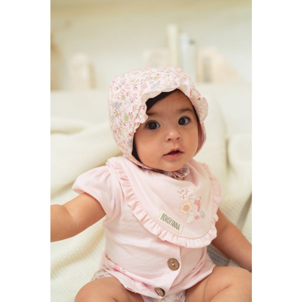 BOHOPANNA - BONNET RUFFLE PRINT - TOPI BAYI 2536