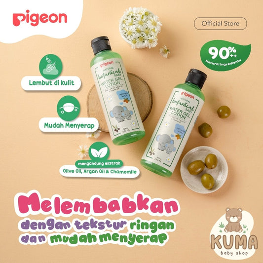 PIGEON Botanical Baby Water Gel Lotion 240Ml | Skincare Krim Pelembab Kulit Bayi dengan Bahan Alami