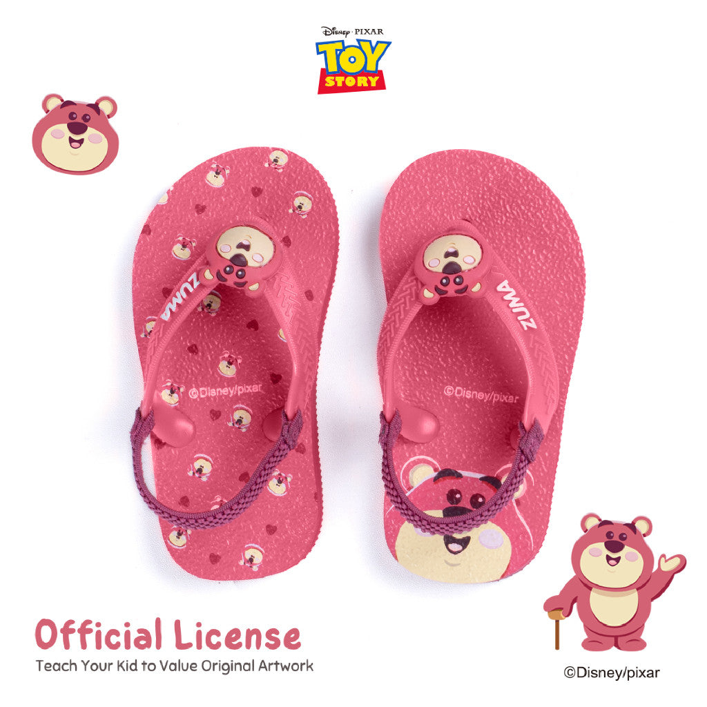 Lotso Zuma Baby Pink Berry, Sandal Jepit Bayi Karet Tali Belakang, Merah Muda