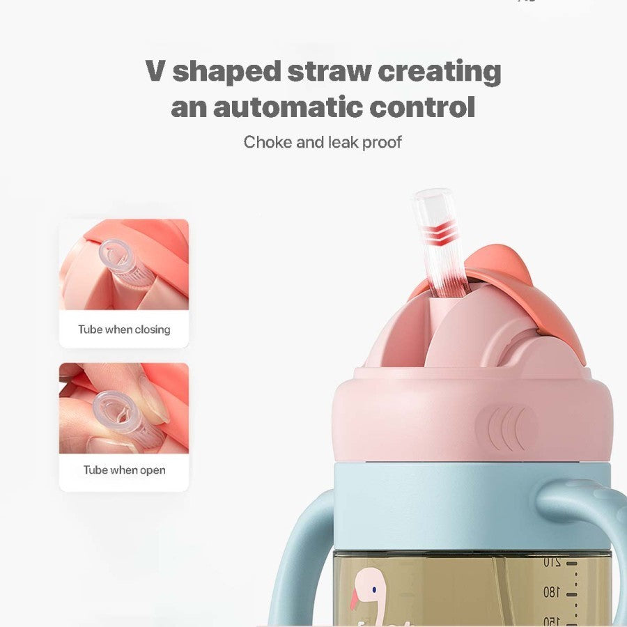 Sakumini Baby Botol Minum Sedotan Training PPSU 240ml Straw Cup