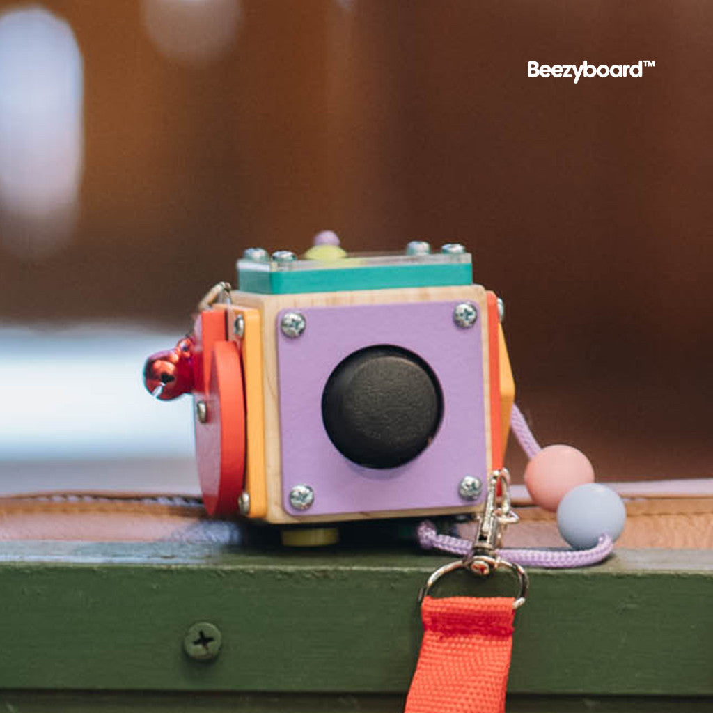 Beezyboard - Busycube Easy 3 - mainan traveling/mainan papan sibuk/mainan kayu/mainan praktis