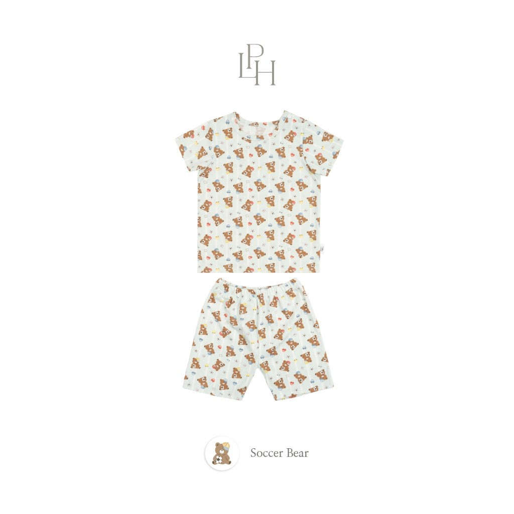 Little Palmerhaus - Little Wear Shoulder Button Short Set (Setelan Anak Lengan Pendek) 37.0